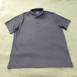 Under Armour Shirt Mens 3XL Gray Playoff Polo Heatgear Golf Short Sleeve